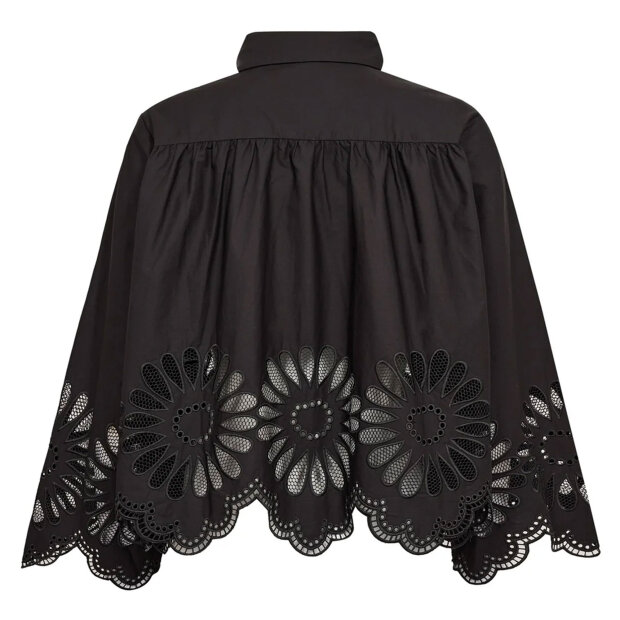 CO COUTURE - MELISE EMB. LS SHIRT | BLACK