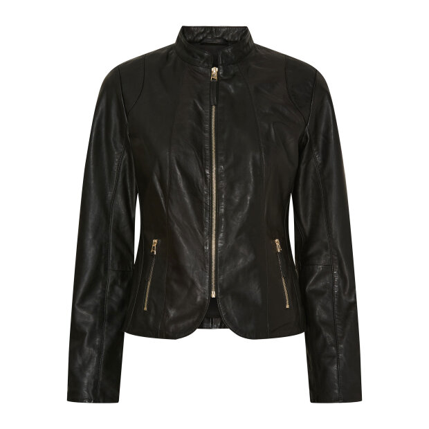 BTF CPH - KLARA LEATHER JACKET | BLACK W/LIGHT GOLD