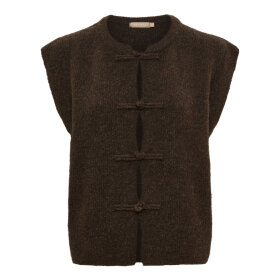 MARTA DU CHATEAU - CELESTIA KNIT VEST | BROWN