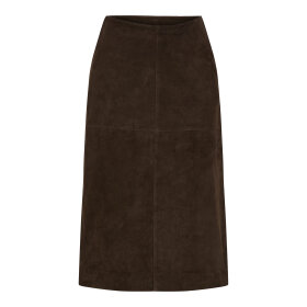 BTF CPH - MIRANDS SUEDE SKIRT | DARK CHOCOLATE BROWN