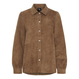 BTF CPH - SUEDE SHIRT | NUDE BROWN W/SILVER