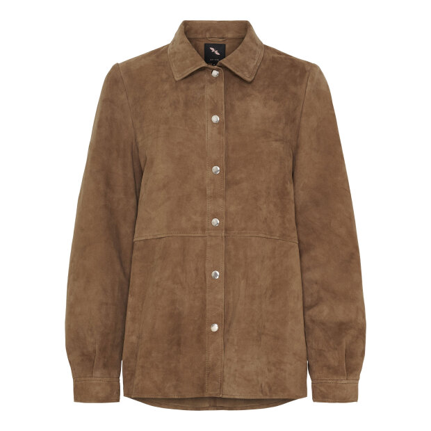 BTF CPH - SUEDE SHIRT | NUDE BROWN W/SILVER