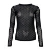 BLACK COLOUR - JENNIE DOTTED MESH BLOUSE | BLACK BLACK COLOUR - JENNIE DOTTED MESH BLOUSE | BLACK