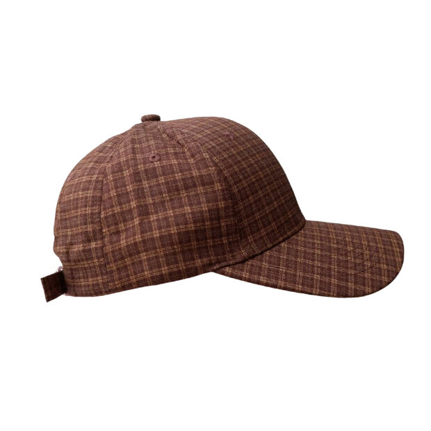 BLACK COLOUR - ZIGGA CHECKED CAP | COFFEE
