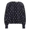 CO COUTURE - DITA DOT LS BALLOON BLOUSE | NAVY CO COUTURE - DITA DOT LS BALLOON BLOUSE | NAVY