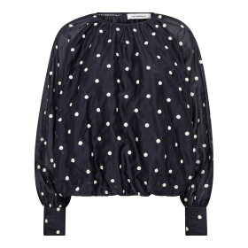 CO COUTURE - DITA DOT LS BALLOON BLOUSE | NAVY CO COUTURE - DITA DOT LS BALLOON BLOUSE | NAVY