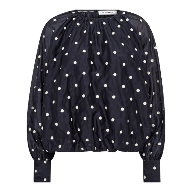 CO COUTURE - DITA DOT LS BALLOON BLOUSE | NAVY