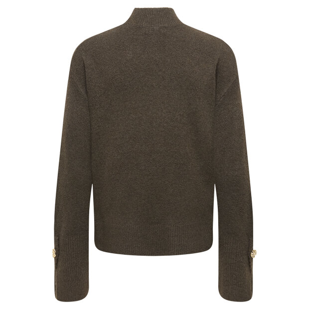JDY - SABRINA L/S HN DETAIL PULLOVER | BLACK OLIVE