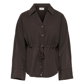 JDY - MILENA L/S SHIRT | CHOCOLATE PLUM