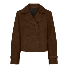 NOTYZ - SUEDE SHORT TRENCHCOAT | CHOCOLATE BROWN
