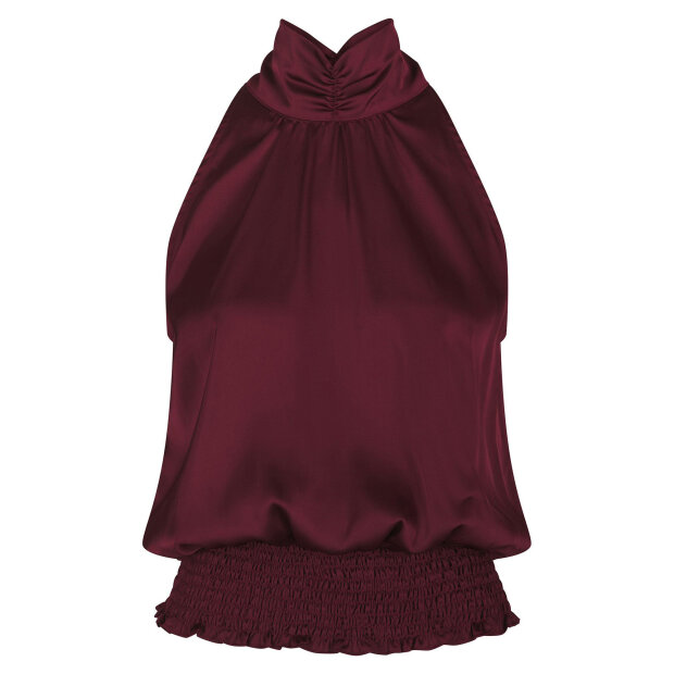 NEO NOIR - JOS DRAPY SATIN TOP | BURGUNDY