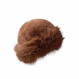 BLACK COLOUR - KAJSA FLUFFY HAT | COFFEE