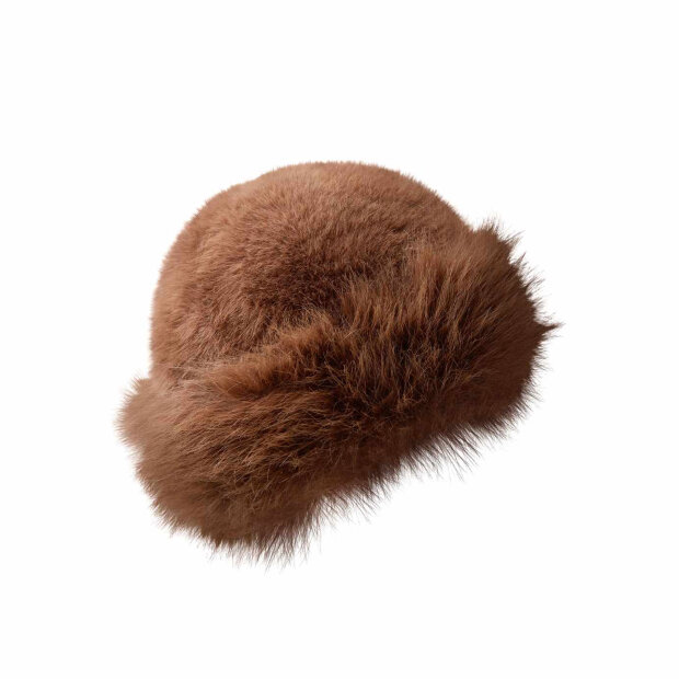 BLACK COLOUR - KAJSA FLUFFY HAT | COFFEE
