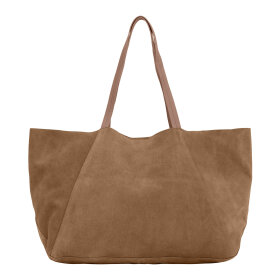BTF CPH - SUEDE SHOPPER | NUDE BROWN W/SILVER