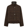 CO COUTURE - OLVA CHECK BALLOON JACKET | DARK BROWN CO COUTURE - OLVA CHECK BALLOON JACKET | DARK BROWN