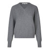 SECOND FEMALE - OLIRA KNIT V-NECK | GREY MELANGE SECOND FEMALE - OLIRA KNIT V-NECK | GREY MELANGE