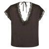 NEO NOIR - BENERA HEAVY SATEEN LACE BLOUSE | DARK BROWN