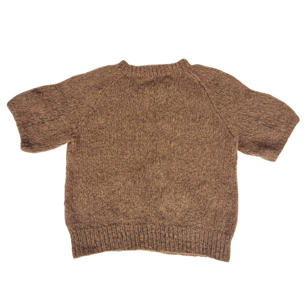 COFFEE BEANIES - IDA KNIT SHORT SLEEVE FLUFFY | COFFEE BROWN