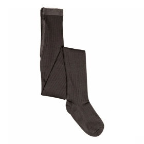 MP STRØMPER - WOOL RIB TIGHTS | DARK BROWN