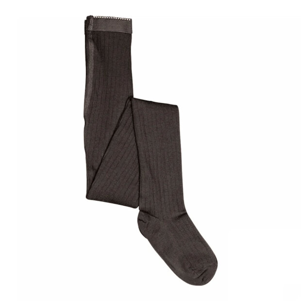 MP STRØMPER - WOOL RIB TIGHTS | DARK BROWN