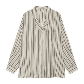 MOSHI MOSHI MIND - QUIET SHIRT STRIPE | ECRU/BROWN