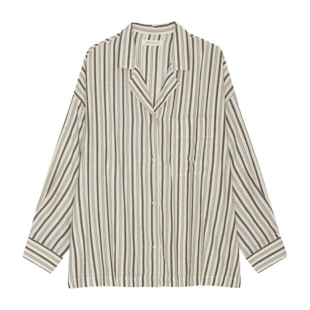 MOSHI MOSHI MIND - QUIET SHIRT STRIPE | ECRU/BROWN