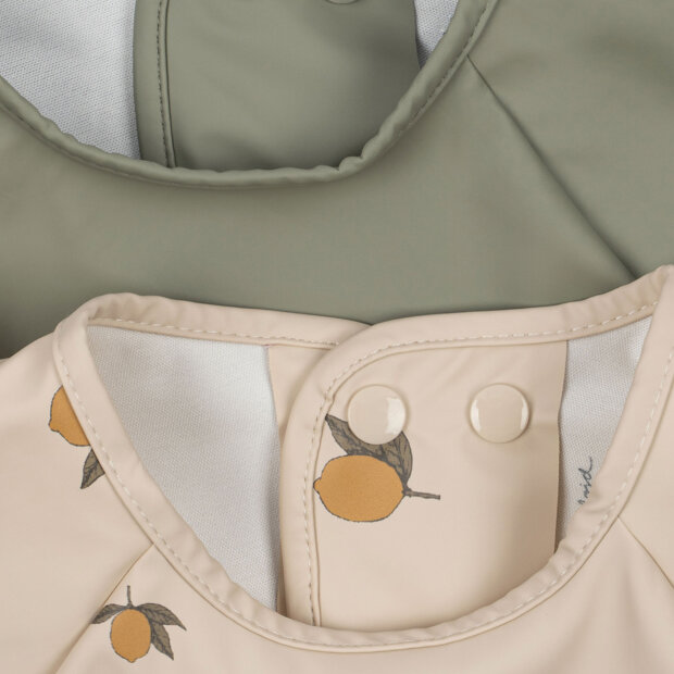 KONGES SLØJD - 2-PACK DINNER BIB W/SLEEVE | LEMON