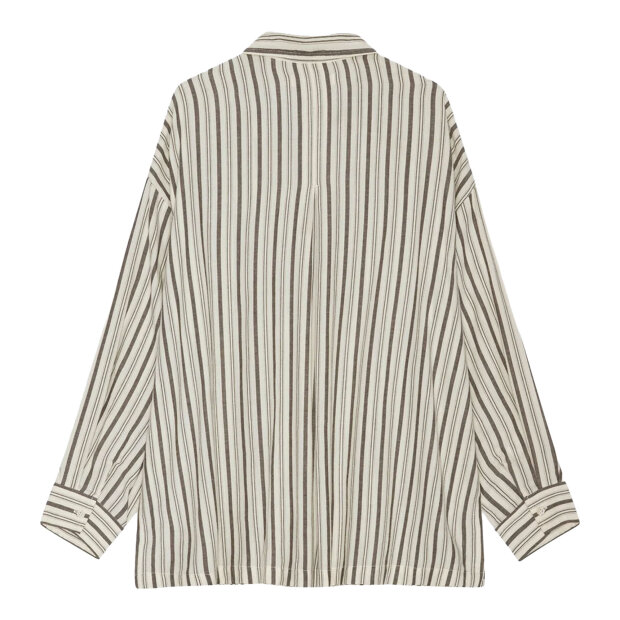 MOSHI MOSHI MIND - QUIET SHIRT STRIPE | ECRU/BROWN