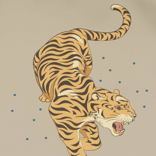 KONGES SLØJD - 2-PACK DINNER BIB W/SLEEVE | TIGER RUGGITO