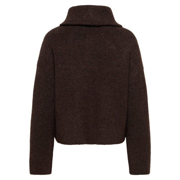 JDY - ZELINA L/S 2 WAY ZIP CARDIGAN | CHOCOLATE TORTE
