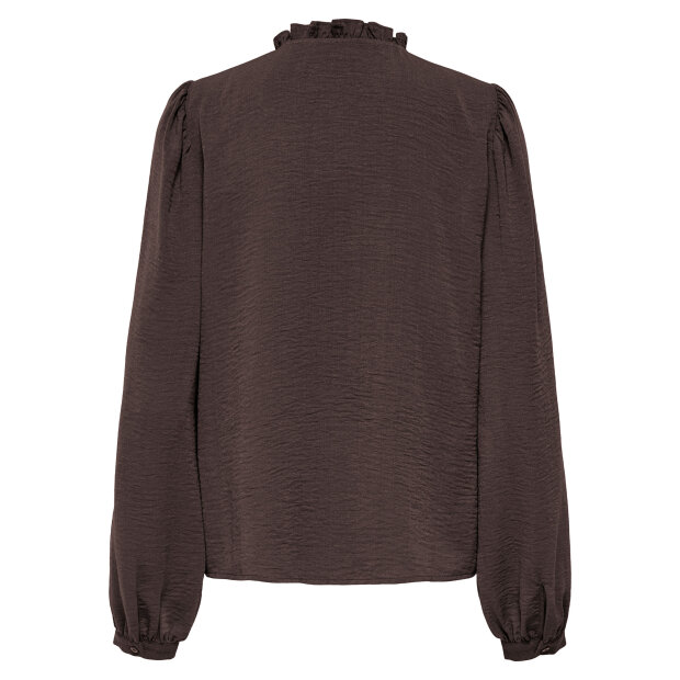 JDY - RACHEL LIFE L/S PINTUCK TOP | COFFEE BEAN