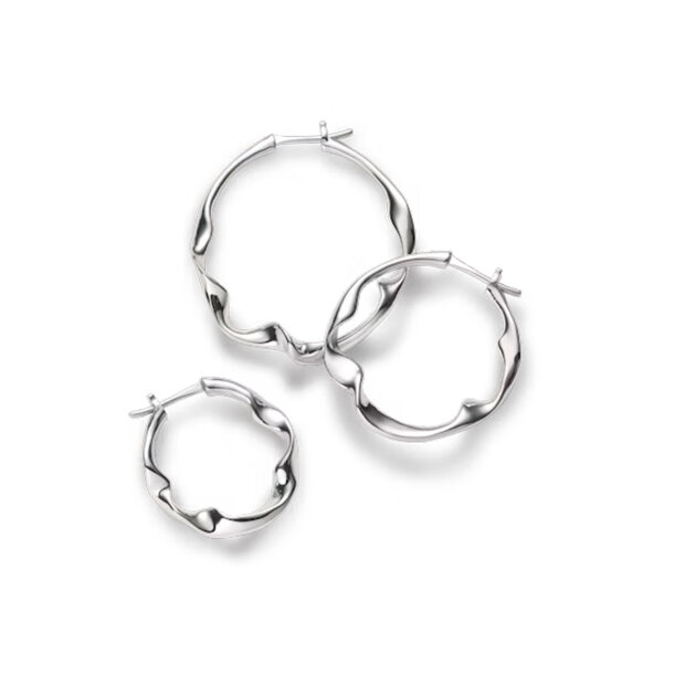 MARIA BLACK - DRIFT HOOP MEDIUM | SØLV