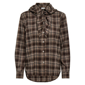 JDY - ELODY L/S CHECK SHIRT | COFFEE BEAN
