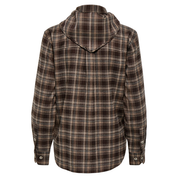 JDY - ELODY L/S CHECK SHIRT | COFFEE BEAN