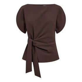 CO COUTURE - ACILE PLEAT SS BLOUSE | BROWN