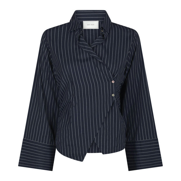 NEO NOIR - FENLI SLIM STRIPE SHIRT | NAVY