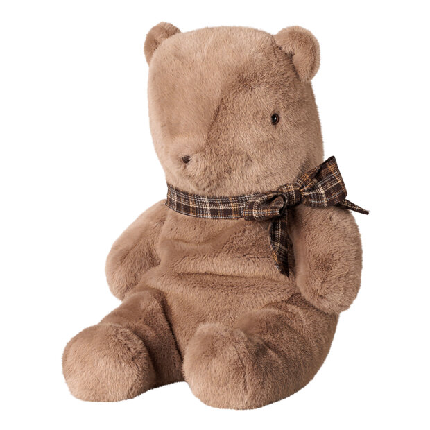 MAILEG - TEDDY PLUSH BAMSE, STOR | MØRK MUSHROOM