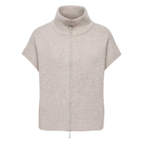 JDY - LEA S/L HN 2WAY ZIP VEST | NATURAL MELANGE