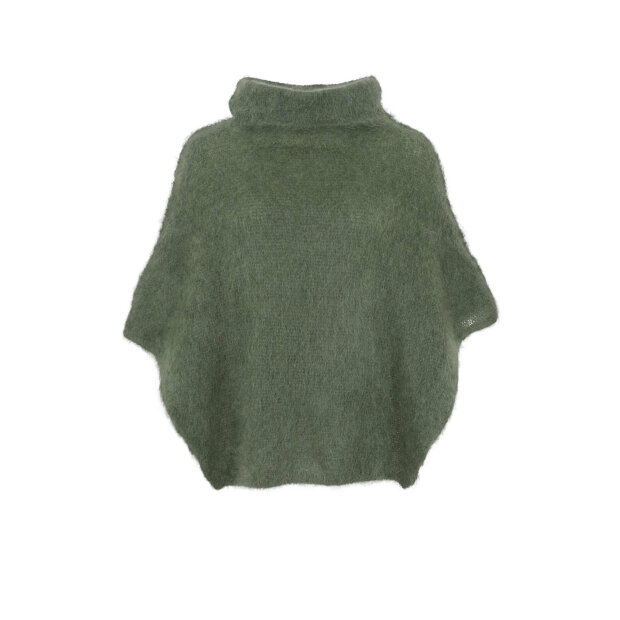BLACK COLOUR - BJOERK ROLL NECK PONCHO | ARMY