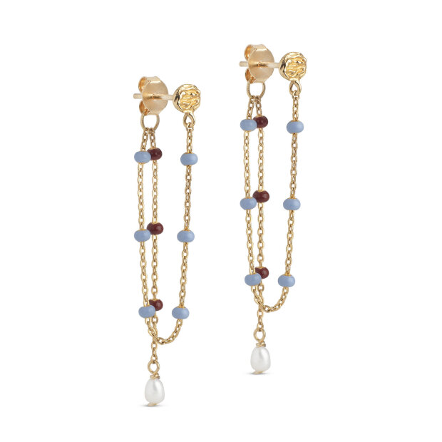 ENAMEL COPENHAGEN - LOLA PEARL EARRINGS | BLUE WINE
