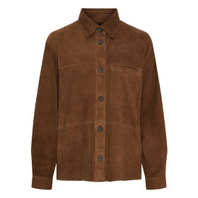 BTF CPH - SARA SUEDE SHIRT | DARK CAMEL