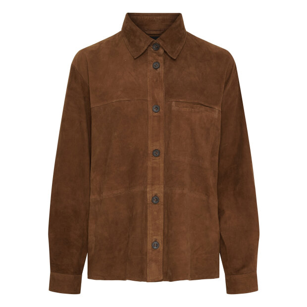 BTF CPH - SARA SUEDE SHIRT | DARK CAMEL