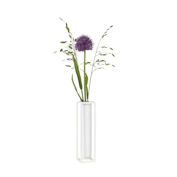 BY LASSEN - KUBUS VASE FLORA 6X6X24 CM | HVID