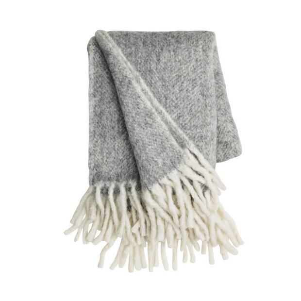 Billede af Mathea Uldplaid 130x170cm | Grå Fra Cozy Living