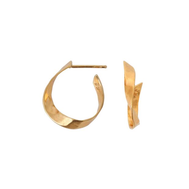 TWISTED HAMMERED CREOL EARRING - LEFT 1PC | FORGYLDT