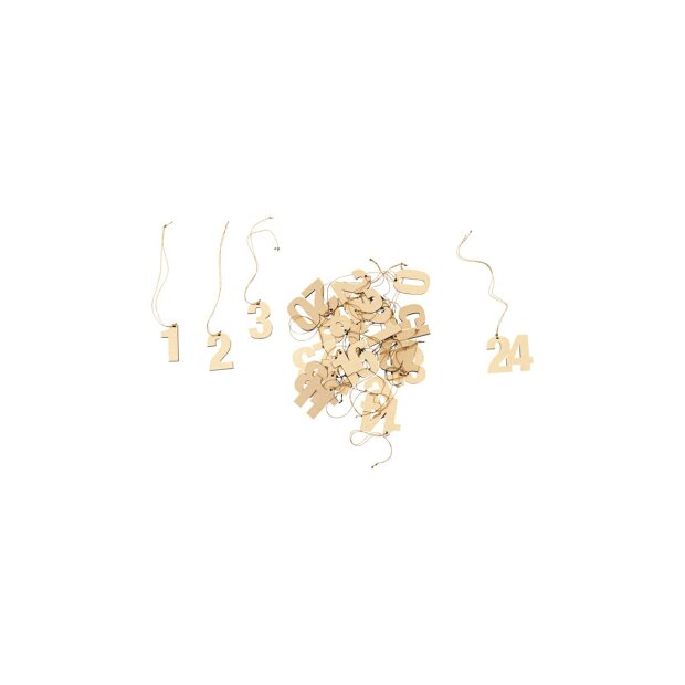 Billede af Numbre Gavemærke 24 Stk | Guld Fra Monograph