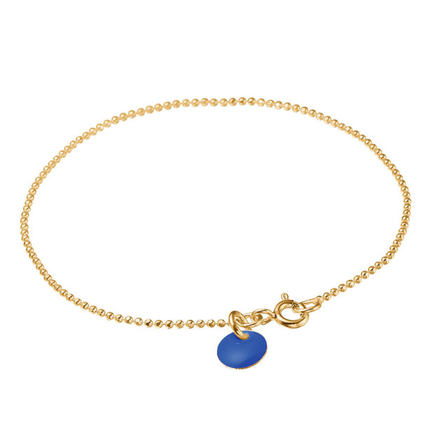 Bracelet Ball Chain | Forgyldt M/blue Fra Enamel Copenhagen