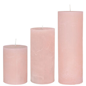 COZY LIVING -  STEARINLYS 7X20 CM - 75 TIMER | ROSE
