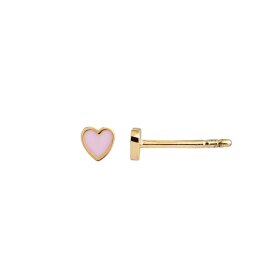 STINE A - PETIT LOVE HEART ØRERING | FG/LYS PINK ENAMEL