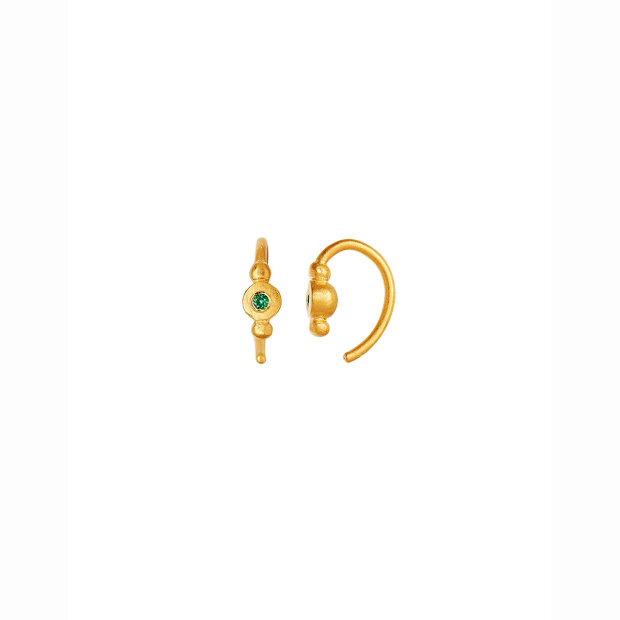 Billede af Petit Bon-bon Green Zircon Earring Piece 1pc | Forgyldt Fra Stine A